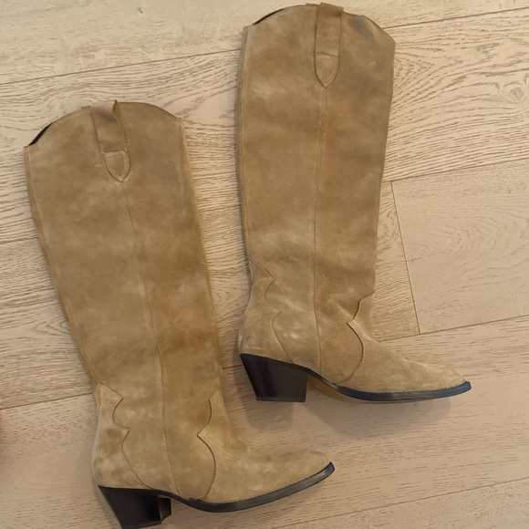 By Anthropologie Western Boots in Brown Tan Suede Size EU 37 *Worn Once* - Picture 16 of 16